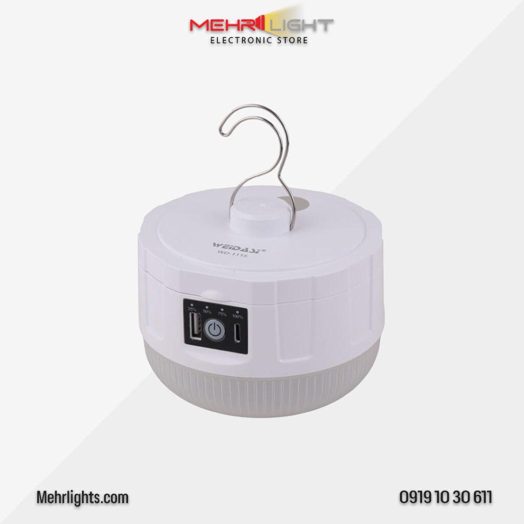 وبسایت مهرلایت چراغ شارژی اضطراری 80 واتبرند ویداسی مدل WD-1115