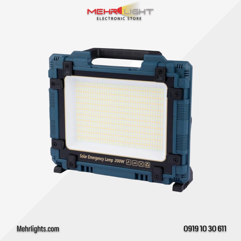 قیمت و خرید چراغ کمپینگ خورشیدی 200 وات مدل W8 109-1 وبسایت مهرلایت اهواز