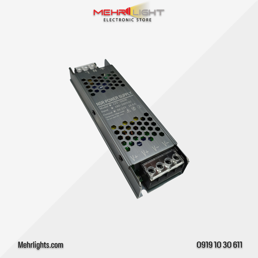 nsr-power-supply-200w قیمت و خرید منبع تغذیه 12 ولت 200 وات برند NSR مهرلایت